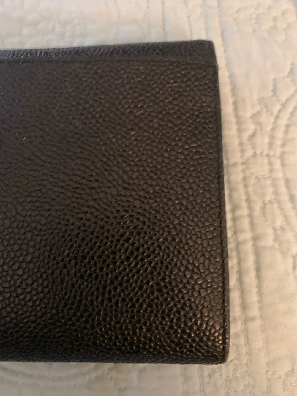 CHANEL Black Pebbled Caviar Leather CC Flap Wallet